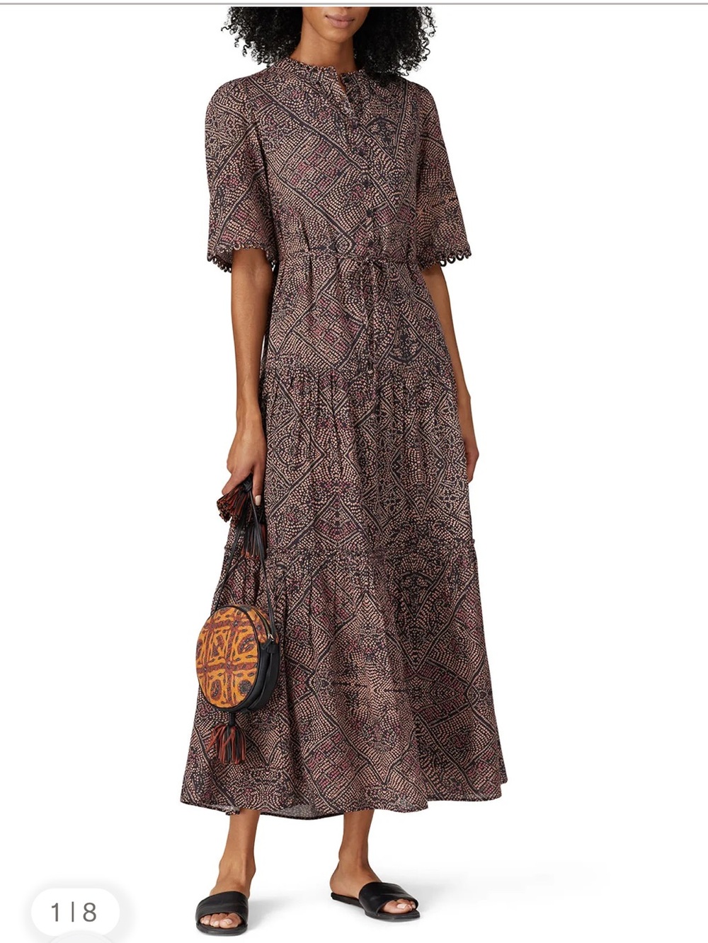 Apiece Apart Alta Maxi Dress in Multi Bandhandi Dot Size 2 Designer Boho Tiered